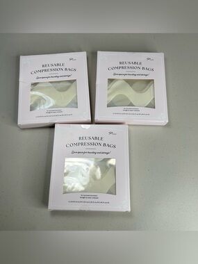 Reusable Compression Bags 2-Pack 15.5x19.5 Clear Airtight Water Resistant 3 Box